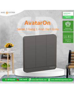 Saklar AvatarOn 3 Gang 1 Arah Dark Grey - Shneider
