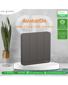 Saklar AvatarOn 4 Gang 1 Arah Dark Grey Schneider