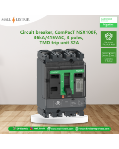 Circuit breaker, ComPacT NSX100F, 36kA/415VAC, 3 poles, TMD trip unit 100A