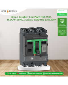 Circuit breaker, ComPacT NSX250F, 36kA/415VAC, 3 poles, TMD trip unit 250A