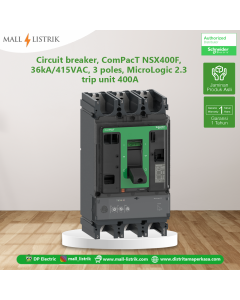 Circuit breaker, ComPacT NSX400F, 36kA/415VAC, 3 poles, MicroLogic 2.3 trip unit 400A