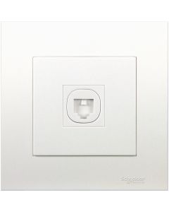 saklar Telephone outlet with shutter, Vivace, 1 gang, White