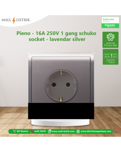 Pieno - 16A 250V 1 gang schuko socket - lavendar silver