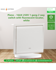 Pieno - 16AX 250V 1 gang 2 way switch with fluorescent locator, white