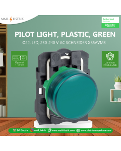 Pilot light, complete, 230-240V, Green