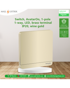 Switch, AvatarOn, 1-pole 1-way, LED, brass terminal, IP20, wine gold